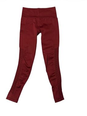 Fabletics Burgundy High-Waist Cropped Leggings